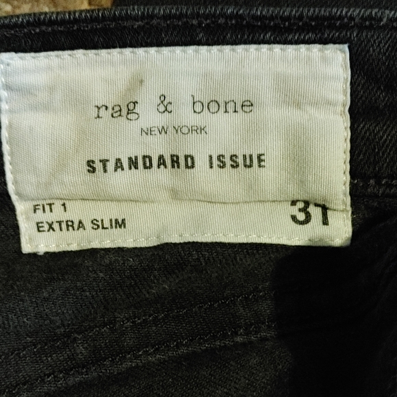 Rag and Bone standard issue fit one extra slim size 31 black - Picture 7 of 9